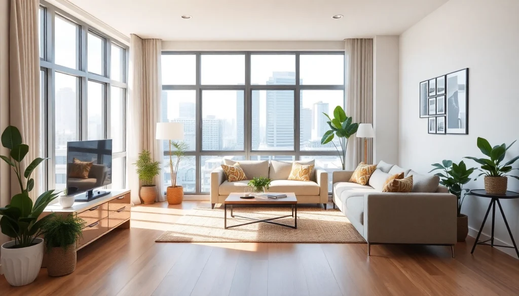 Experience the Lowest rate guaranteed for cheap apartments in a stylish, cozy living room setting.