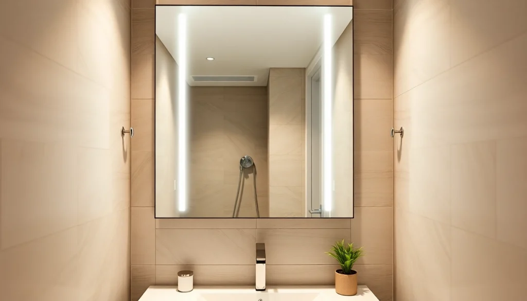 Elevate your space with an elegant bathroom mirror reflecting modern design.