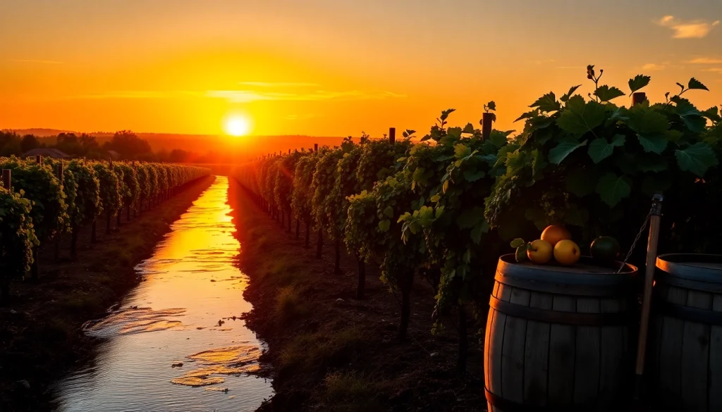 Explore the scenic vineyards of Clarksburg, CA at sunset highlighting their natural beauty.