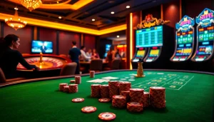 Experience llink alternatif sbobet at an elegant online casino with poker tables and roulette wheels.