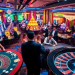 Experience the thrill of gambling at 88i com with vibrant casino action featuring tables, chips, and players.