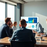 Explore competitive intelligence faqs with a diverse team analyzing data in a modern office.