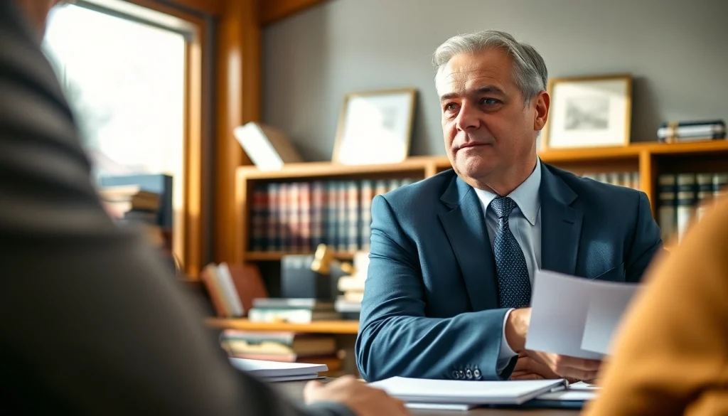 Grand Junction Personal Injury Lawyer consulting with a client in a professional office setting.