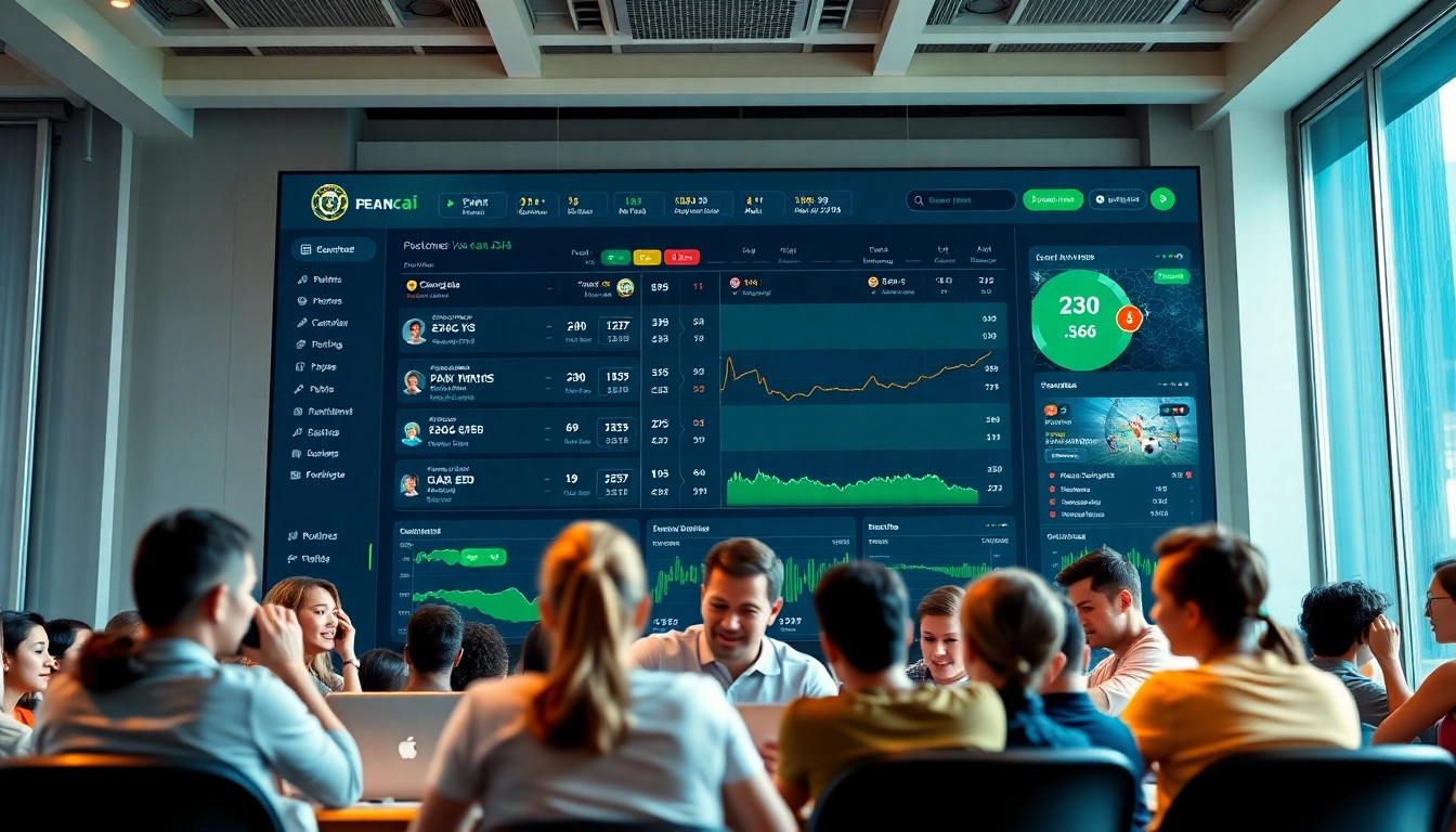 Engaging kèo nhà cái platform with real-time betting odds, dynamic users, and a vibrant atmosphere.