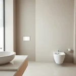 Scopri sanitari eleganti in un moderno ambiente bagno con design minimale.