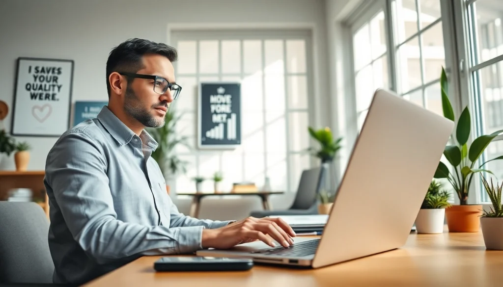 Engaging in remote quality assurance jobs, a specialist works in a modern home office.