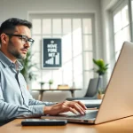 Engaging in remote quality assurance jobs, a specialist works in a modern home office.