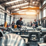 Workers engaged in industrial fabrication edmonton creating high-quality metal components.