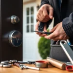 Expert Residential Locksmiths in Wildwood servicing a home with precision tools.