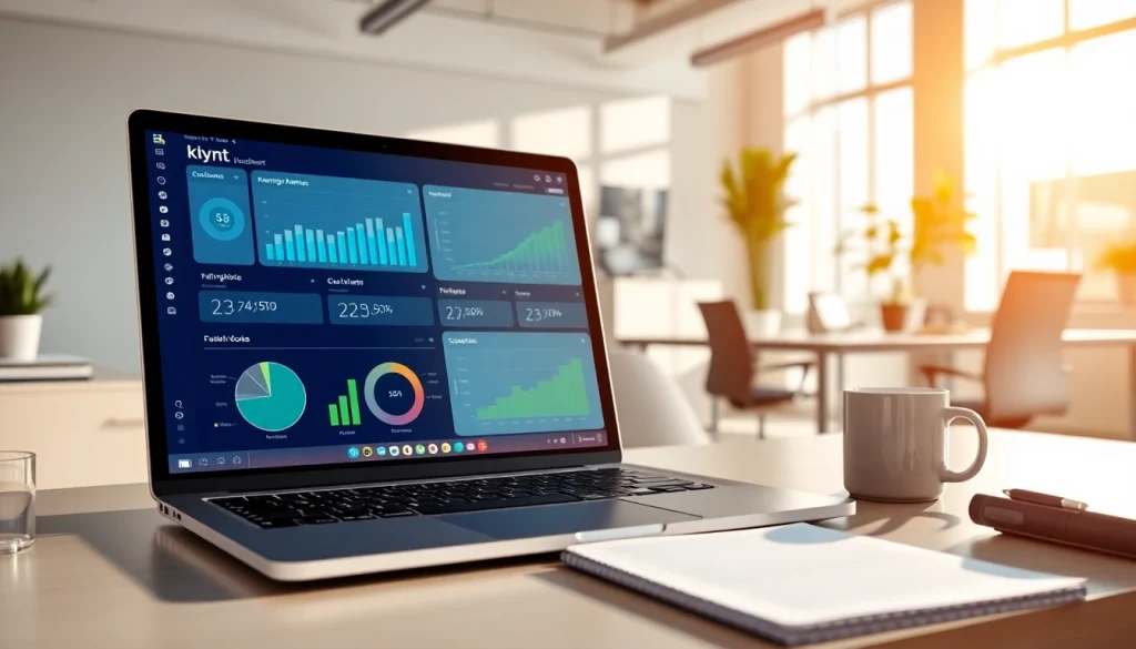 Klynt interactive workspace with analytics dashboard, highlighting data insights.