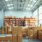 Find a well-organized warehouse near me with efficient storage solutions and bright natural lighting.
