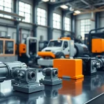 Showcasing custom hydraulic equipment in a modern workshop with precision-engineered components.