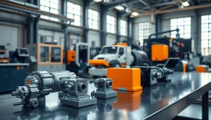 Showcasing custom hydraulic equipment in a modern workshop with precision-engineered components.