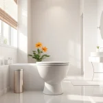 Installazione di copri wc elegante in un bagno moderno con arredo raffinato.