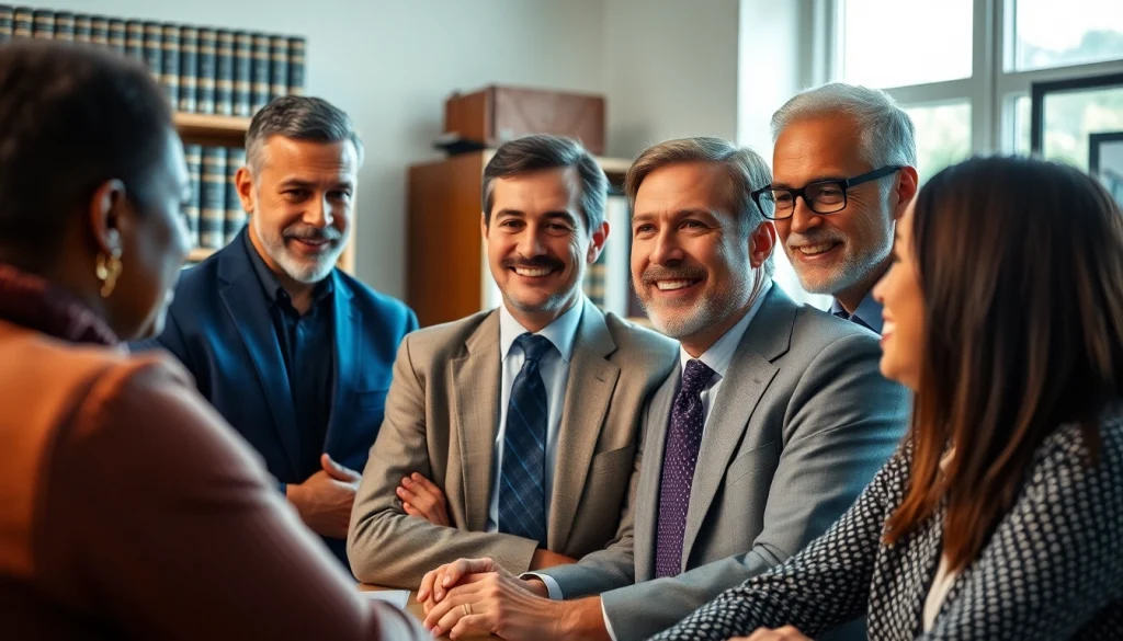 Greenville Personal Injury Lawyer consulting with clients in a warm, inviting office.