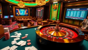 Pemain yang menikmati togel sumo di platform kasino interaktif dengan rolet dan chip poker.