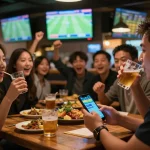 Place bets on kèo nhà cái while enjoying live sports action in a vibrant sports bar.