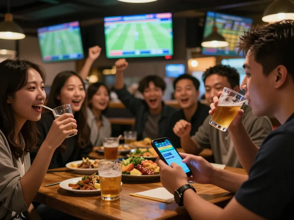 Place bets on kèo nhà cái while enjoying live sports action in a vibrant sports bar.
