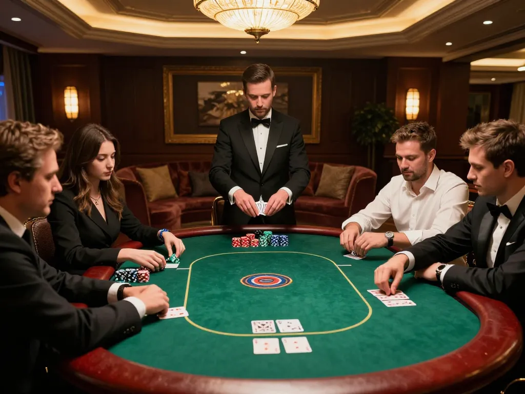 rr88bet showcased in an exclusive high-stakes poker game setting with engaged players and luxurious decor