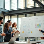 Enhancing workforce development through teamwork in a bright office environment.
