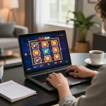 Experience exciting gameplay on QQ88’s vibrant online casino features in a cozy home setting.