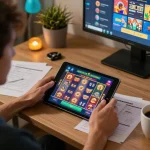 Experience thrilling games on the tr88 homepage with engaging online slots interface on a tablet