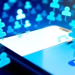 フォロワー購入のための魅力的なスマートフォン周辺のデジタルアイコンのビジュアル。