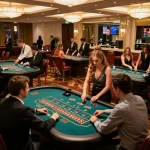 Engaged players at CM88 TRANG CHỦ roulette tables, showcasing vibrant casino atmosphere and betting action