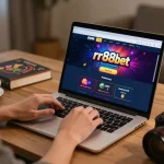 Engaging online gambling experience on rr88bet with a user analyzing betting options at home.