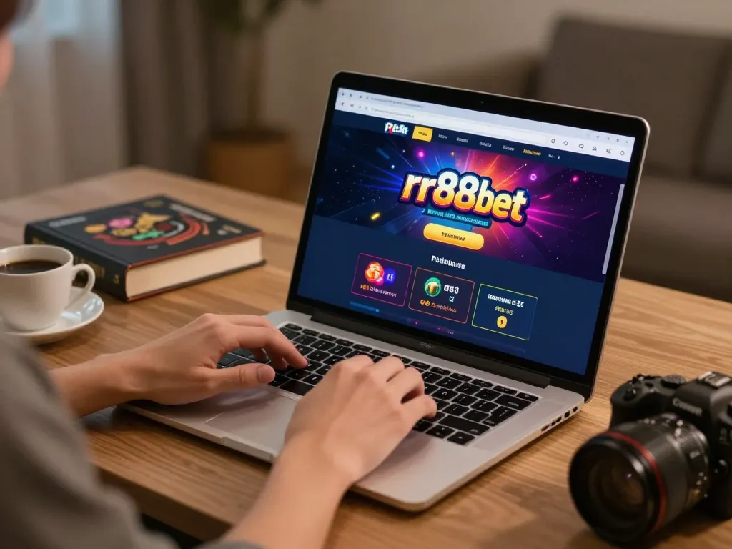 Engaging online gambling experience on rr88bet with a user analyzing betting options at home.