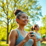Boosting health and vitality with GenF20 Plus supplements in a vibrant natural setting.
