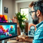 Transforming an image to image concept at a modern art studio