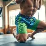 BJJ Shorts enhancing an athlete's performance during a Brazilian Jiu-Jitsu training session.