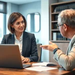 Consulting session with a Birmingham Family Lawyer offering legal guidance in a professional setting.