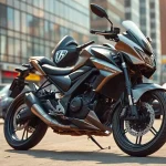 Experience budget DOT approved motorcycles for sale in a vibrant urban setting with sleek designs.