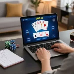 Engaged player exploring betting strategies on c168-co platform while enjoying a cozy home environment.