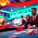 Players engaging in a lively game at an Online casino Uk blackjack table.
