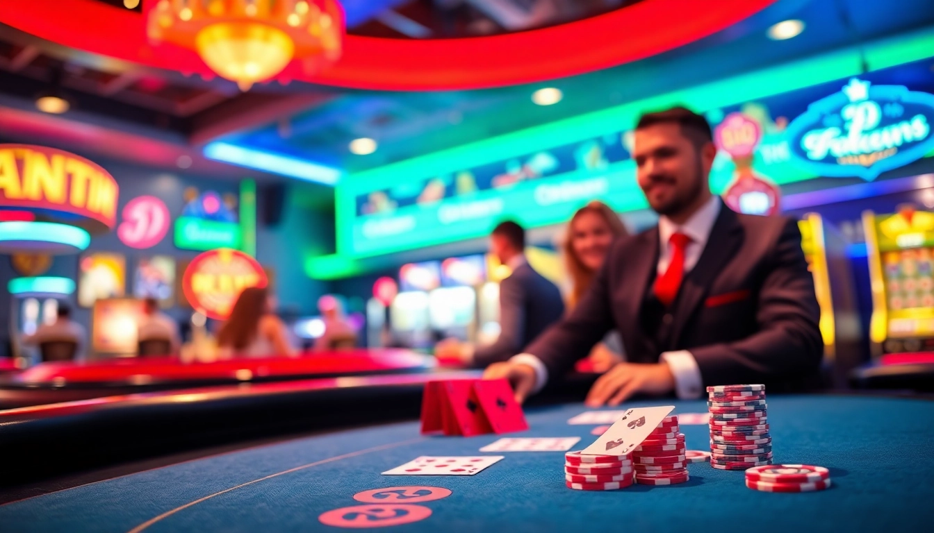Players engaging in a lively game at an Online casino Uk blackjack table.