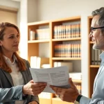 Engaged clearwater truck accident attorney consulting with a client on legal matters.