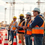 Engaging construction safety training session with diverse participants working together actively.