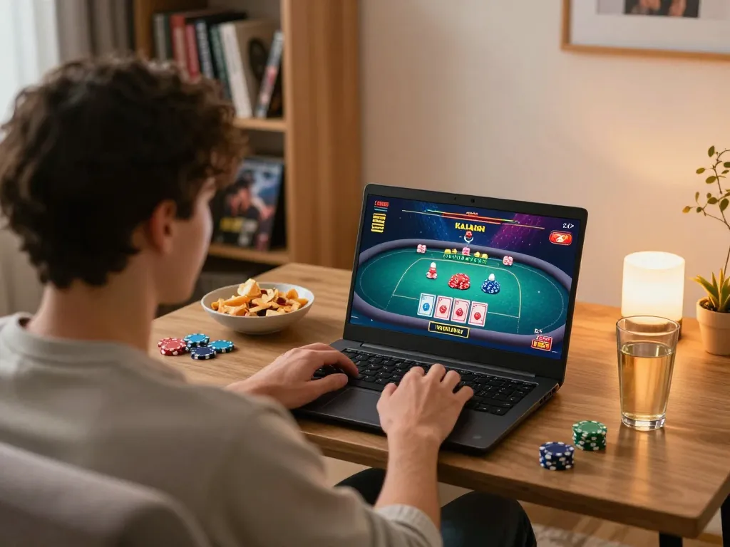 Engaging online casinos in Canada reddit gaming scene with player at laptop