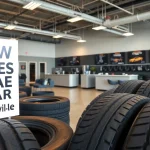 Find high-quality new tires near me Nashville displayed in a professional tire shop interior.