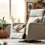 Relax comfortably in a stylish power lift recliner designed for support and elegance.