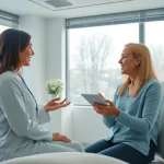 Kirkegaard Aesthetics consultation in a modern, calming environment with a professional aesthetic practitioner.