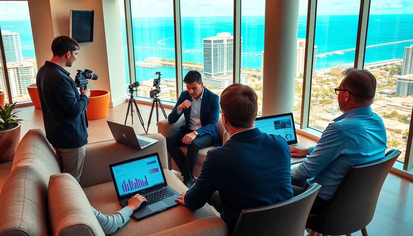 Engaged team at https://kbindependent.org/ discussing community news in a bright office.