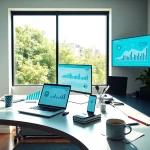 フォロワー購入の効果的なマーケティングを視覚化したオフィスの風景