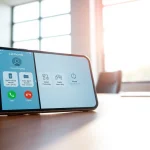 Engaging interface highlighting call recording features on a modern smartphone device.