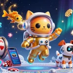 Play slots and poker with UFABET in a vibrant galaxy featuring unique space characters.
