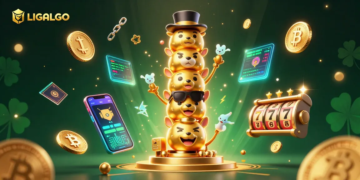 Experience LIGALGO's exciting online gaming with vibrant 3D visuals and crypto elements.