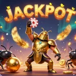 Win big with IDCASH88 as cartoon beetles celebrate a jackpot in a vibrant casino scene.